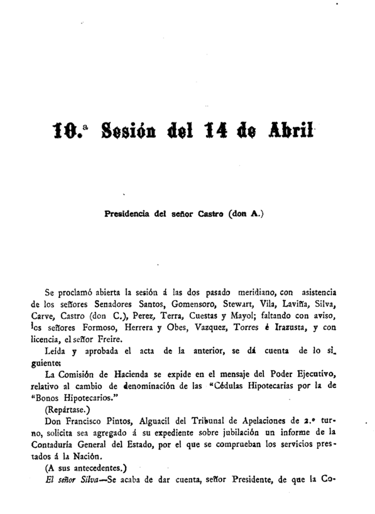 DIARIO DE SESIONES DE LA CAMARA DE SENADORES del 14/04/1890